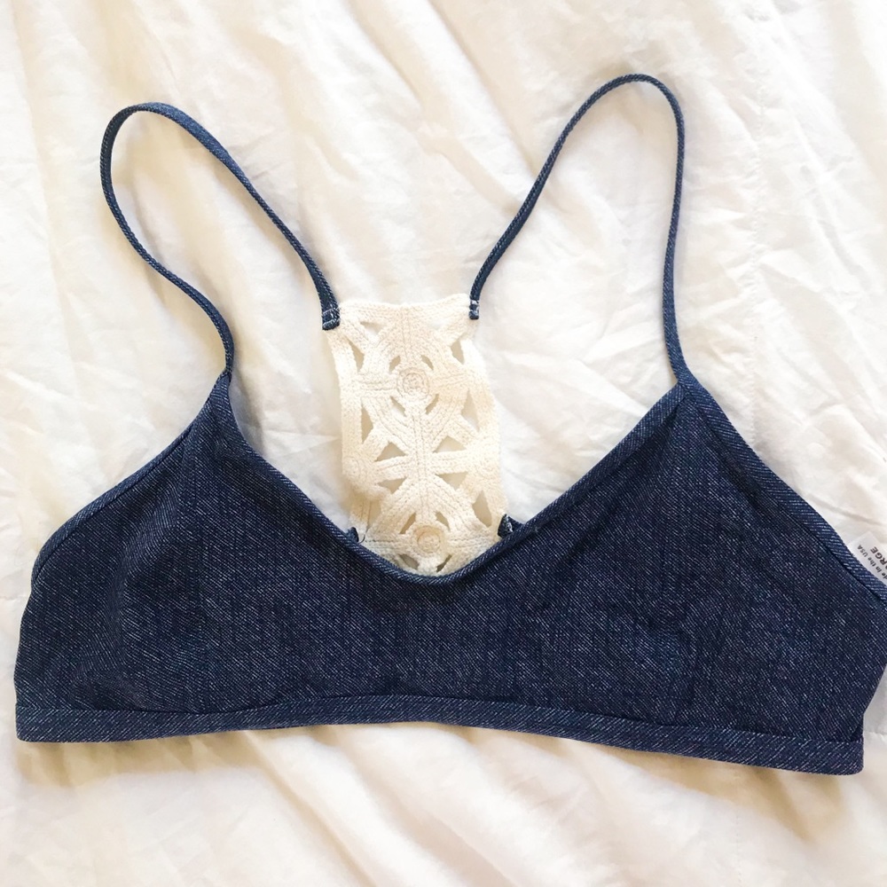 navy l*space top with crochet back
